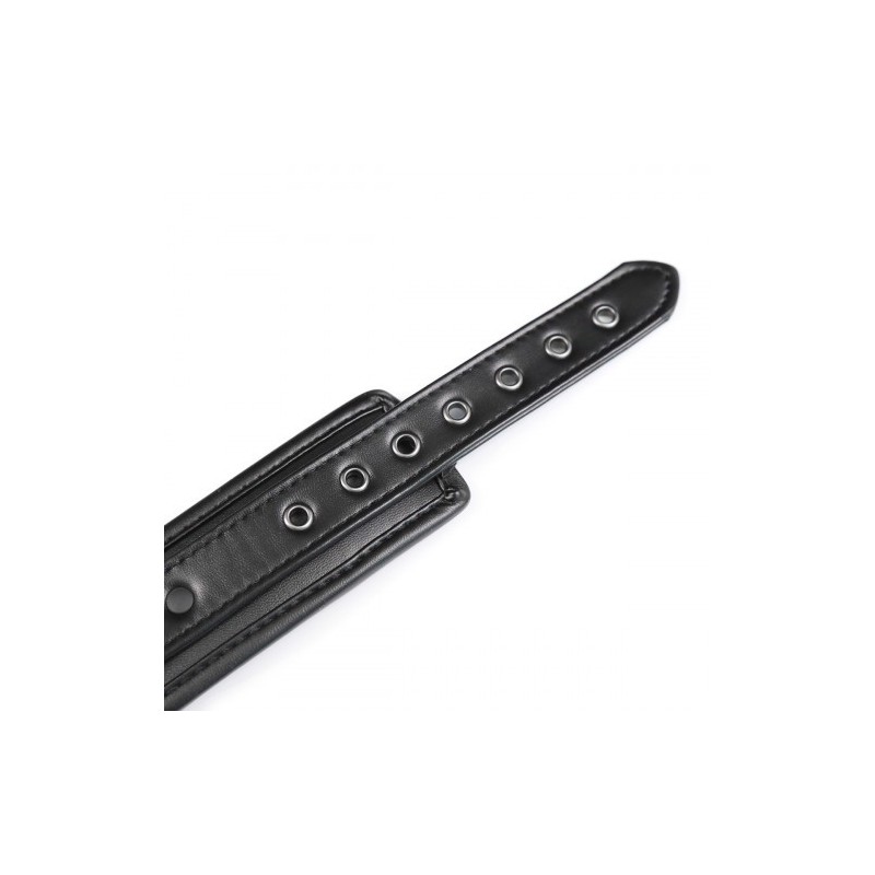 Μαύρο Κολάρο λαιμού με αποσπώμενο μαύρο μεταλλικό λουρί Naughty Toys