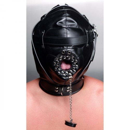 Bondage Multiplex Sensory Deprivation Black Leather hood