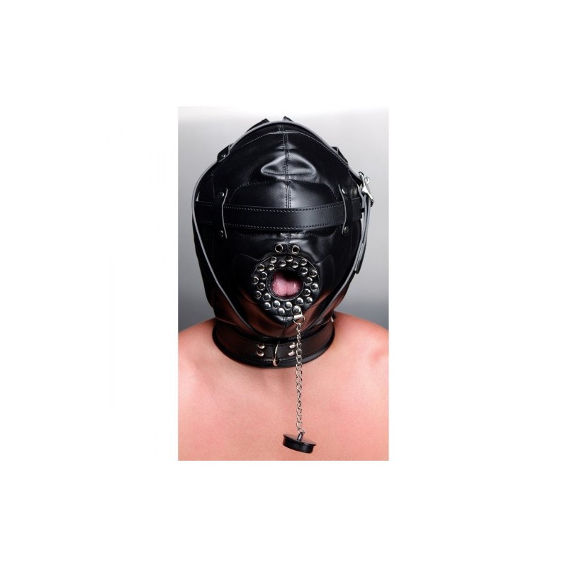 Bondage Multiplex Sensory Deprivation Black Leather hood