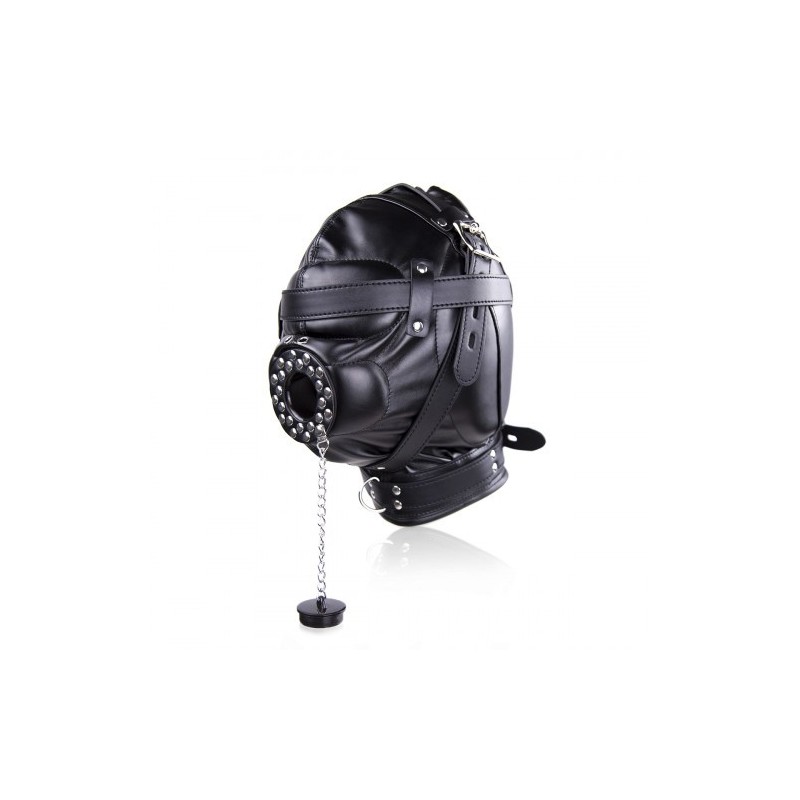 Bondage Multiplex Sensory Deprivation Black Leather hood