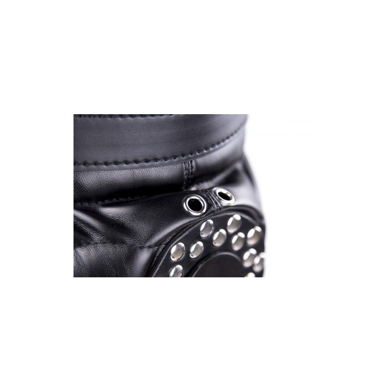 Bondage Multiplex Sensory Deprivation Black Leather hood