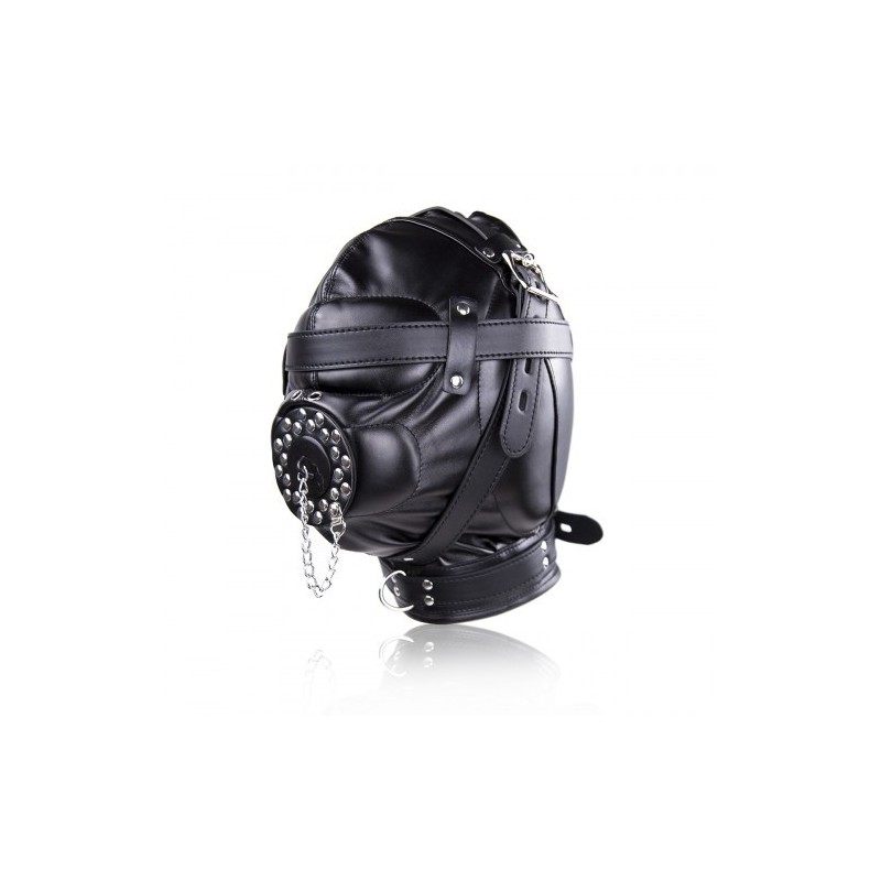 Bondage Multiplex Sensory Deprivation Black Leather hood