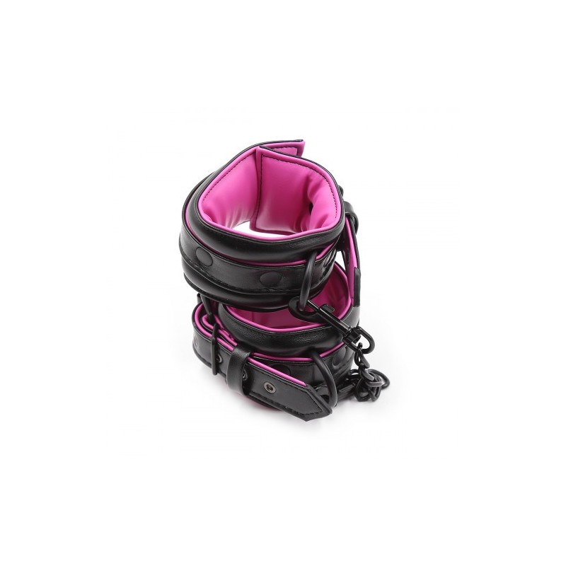 Μαύρα Ρόζ δερμάτινα φετίχ ΔΕΣΜΑ περιορισμού των ποδιών στους ΑΣΤΡΑΓΑΛΟΥΣ