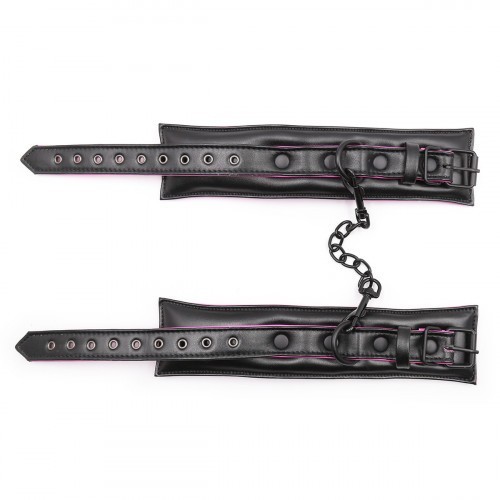 Μαύρα Ρόζ δερμάτινα φετίχ ΔΕΣΜΑ περιορισμού των ποδιών στους ΑΣΤΡΑΓΑΛΟΥΣ