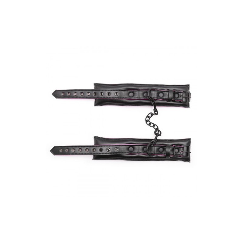 Μαύρα Ρόζ δερμάτινα φετίχ ΔΕΣΜΑ περιορισμού των ποδιών στους ΑΣΤΡΑΓΑΛΟΥΣ