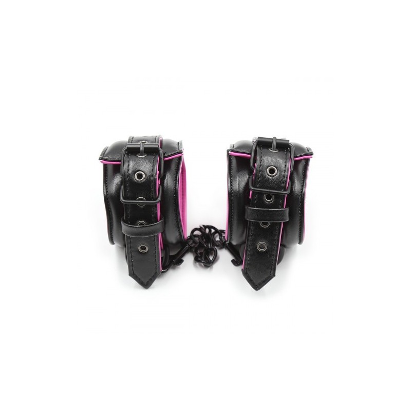 Μαύρα Ρόζ δερμάτινα φετίχ ΔΕΣΜΑ περιορισμού των ποδιών στους ΑΣΤΡΑΓΑΛΟΥΣ