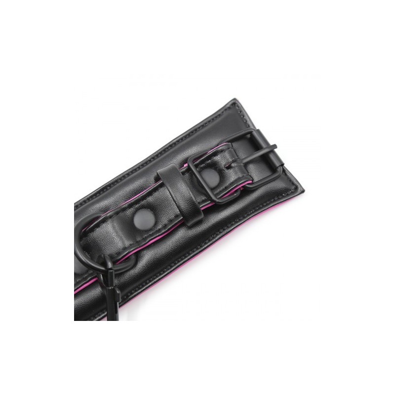 Μαύρα Ρόζ δερμάτινα φετίχ ΔΕΣΜΑ περιορισμού των ποδιών στους ΑΣΤΡΑΓΑΛΟΥΣ