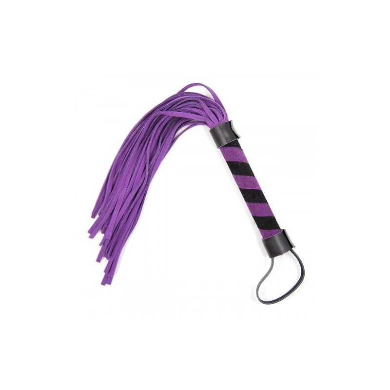 Αυθεντικό BDSM Μώβ Μαύρο Νούμποκ δερμάτινο μαστίγιο 36 εκ