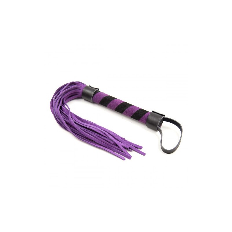 Αυθεντικό BDSM Μώβ Μαύρο Νούμποκ δερμάτινο μαστίγιο 36 εκ