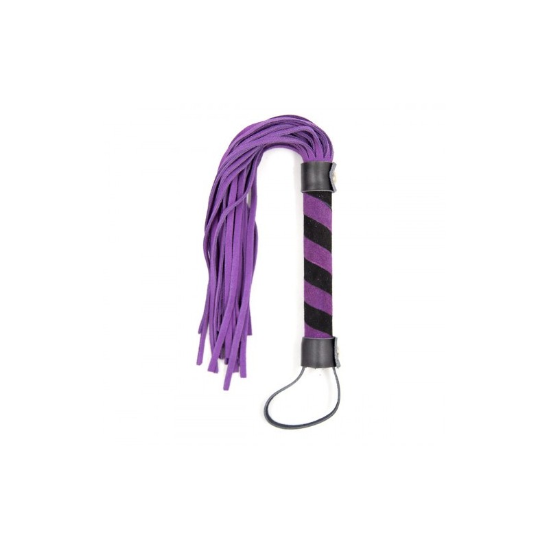 Αυθεντικό BDSM Μώβ Μαύρο Νούμποκ δερμάτινο μαστίγιο 36 εκ