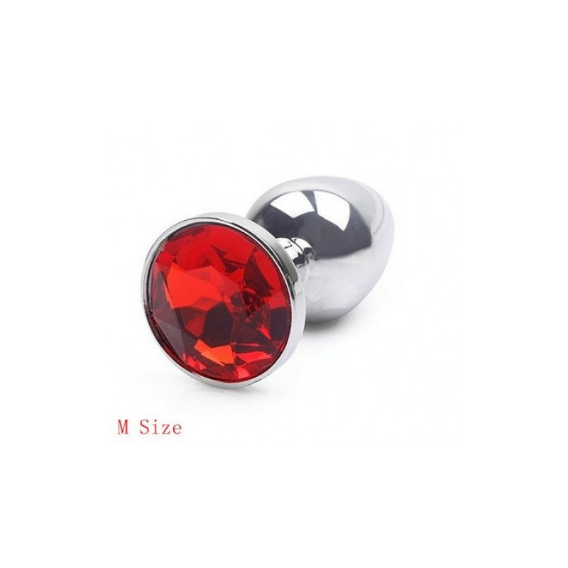 ΜΕΤΡΙΑ Πρωκτική Σφήνα Αλουμινίου μέ ΚΟΚΚΙΝΟ πετράδι