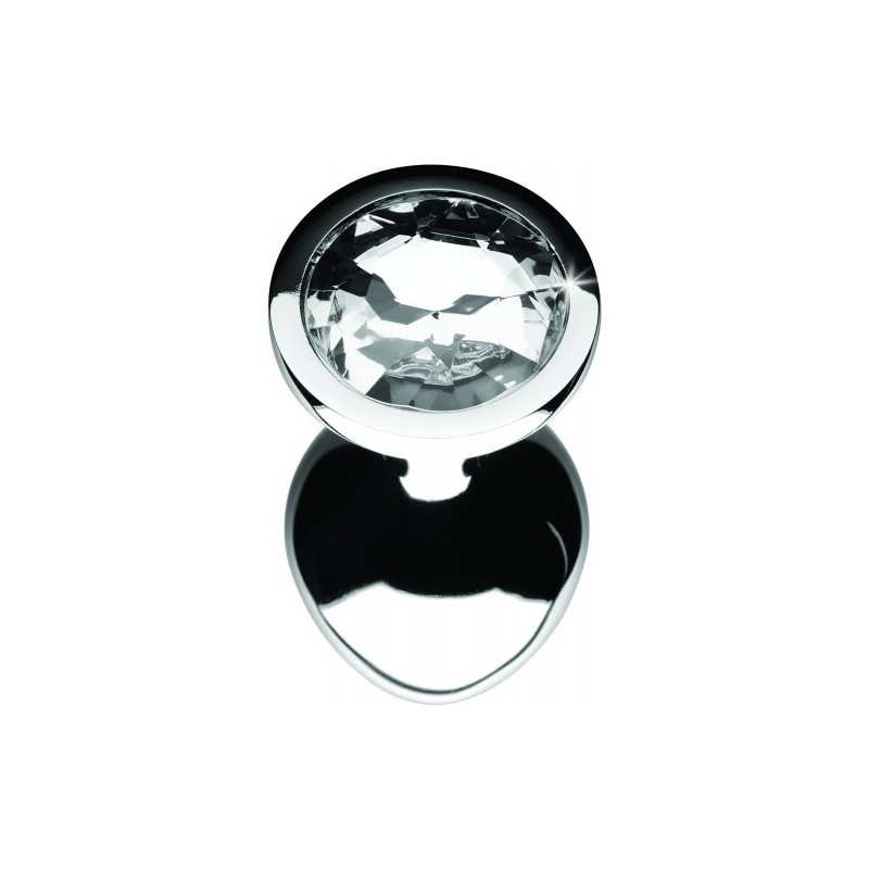 ΜΕΤΡΙΑ Μεταλλική Πρωκτική Σφήνα μέ κρυστάλλινο διαφανές Πετράδι 8εκ