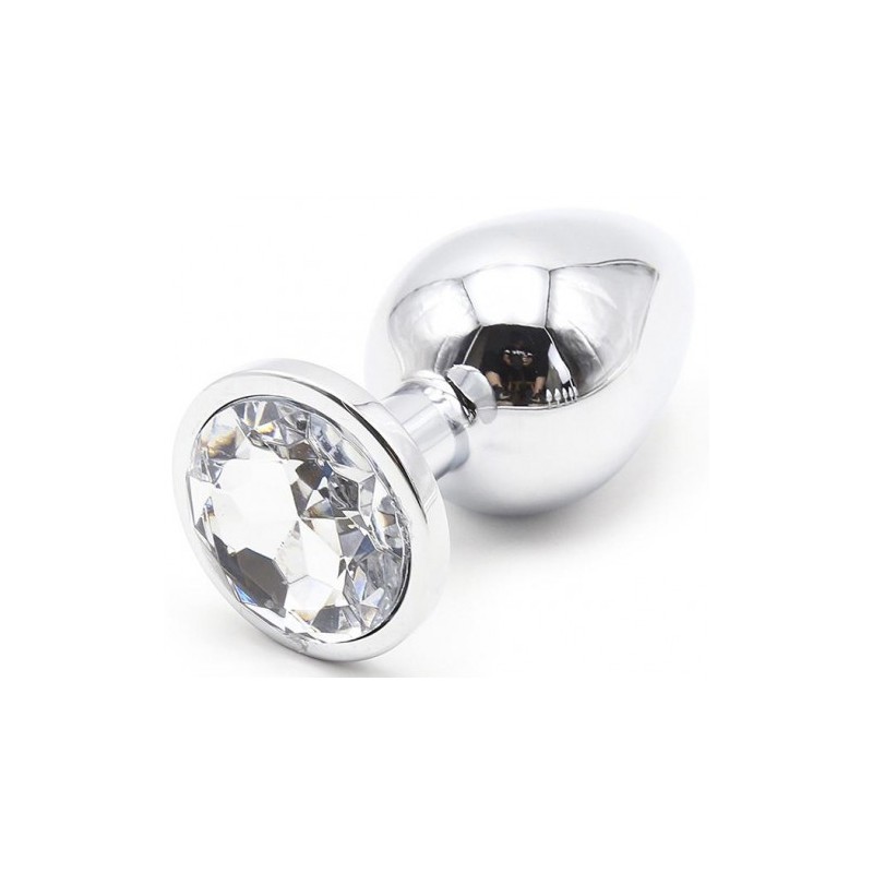 ΜΙΚΡΗ Μεταλλική Πρωκτική Σφήνα μέ κρυστάλλινο διαφανές Πετράδι 7εκ
