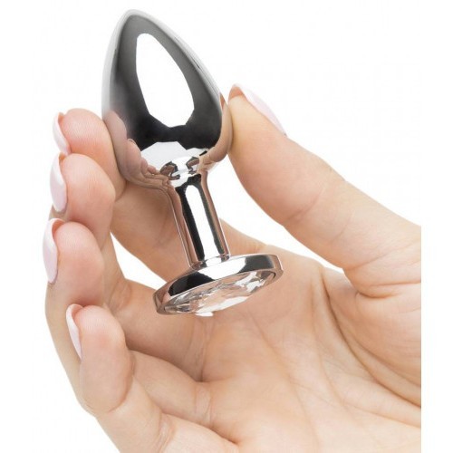 ΜΙΚΡΗ Μεταλλική Πρωκτική Σφήνα μέ κρυστάλλινο διαφανές Πετράδι 7εκ