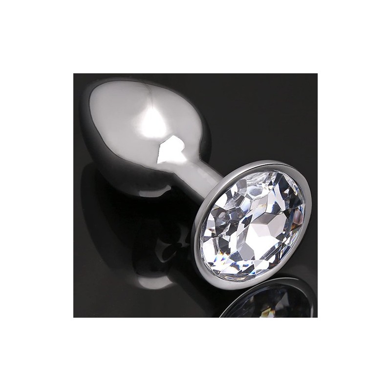 ΜΙΚΡΗ Μεταλλική Πρωκτική Σφήνα μέ κρυστάλλινο διαφανές Πετράδι 7εκ