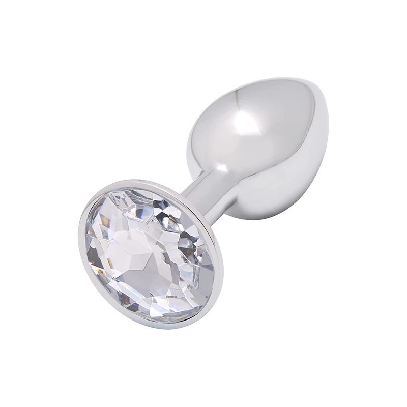 ΜΙΚΡΗ Μεταλλική Πρωκτική Σφήνα μέ κρυστάλλινο διαφανές Πετράδι 7εκ