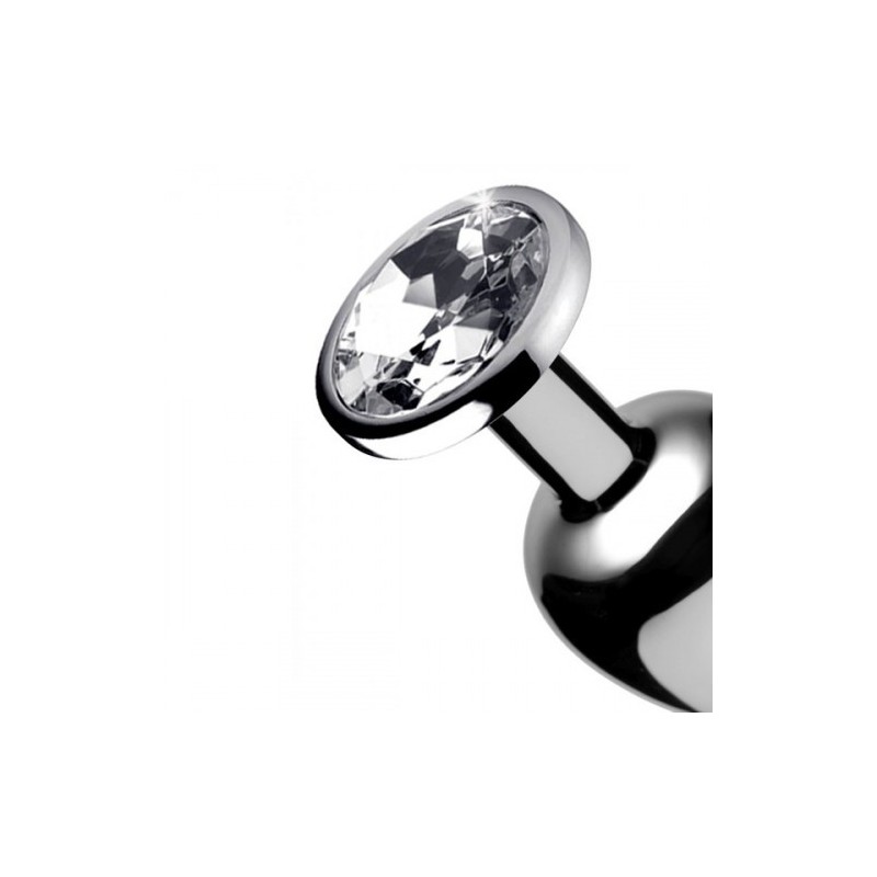 ΜΙΚΡΗ Μεταλλική Πρωκτική Σφήνα μέ κρυστάλλινο διαφανές Πετράδι 7εκ