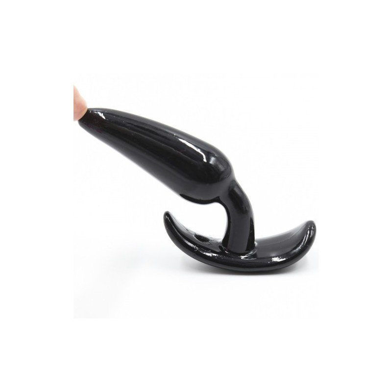 Μικρή ΜΑΥΡΗ μαλακιά εύκαμπτη πρωκτική σφήνα Naughty Toys 10 εκ