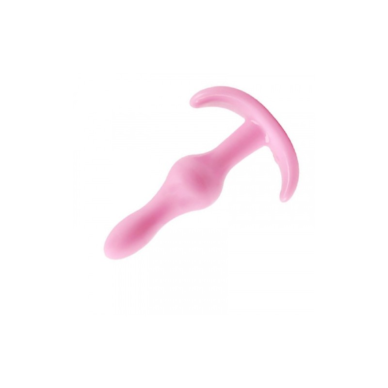 Μικρή ΡΟΖ πρωκτική σφήνα με μονή μπίλια για αρχάριους Naughty Toys 8 εκ