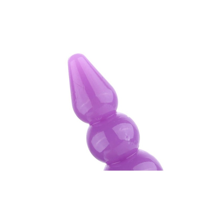 Μικρή μωβ πρωκτική σφήνα με τριπλή μπίλια για αρχάριους Naughty Toys 9 εκ