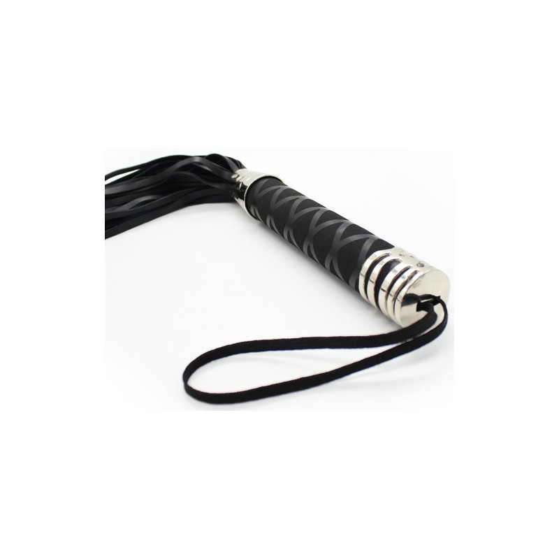 Δερμάτινο ΜΑΥΡΟ μαστίγιο αλογοουρά 32 λουριά Naughty Toys 45 εκ