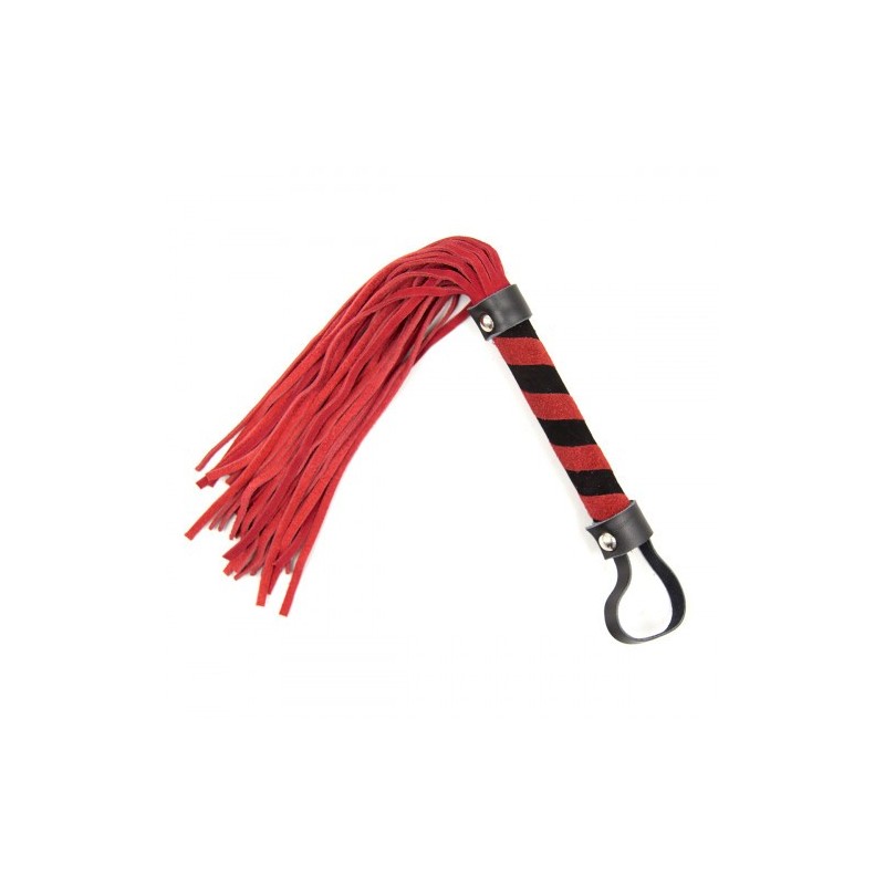 Αυθεντικό BDSM Κόκκινο Μαύρο Νούμποκ δερμάτινο μαστίγιο 36 εκ