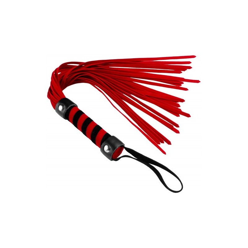 Αυθεντικό BDSM Κόκκινο Μαύρο Νούμποκ δερμάτινο μαστίγιο 36 εκ