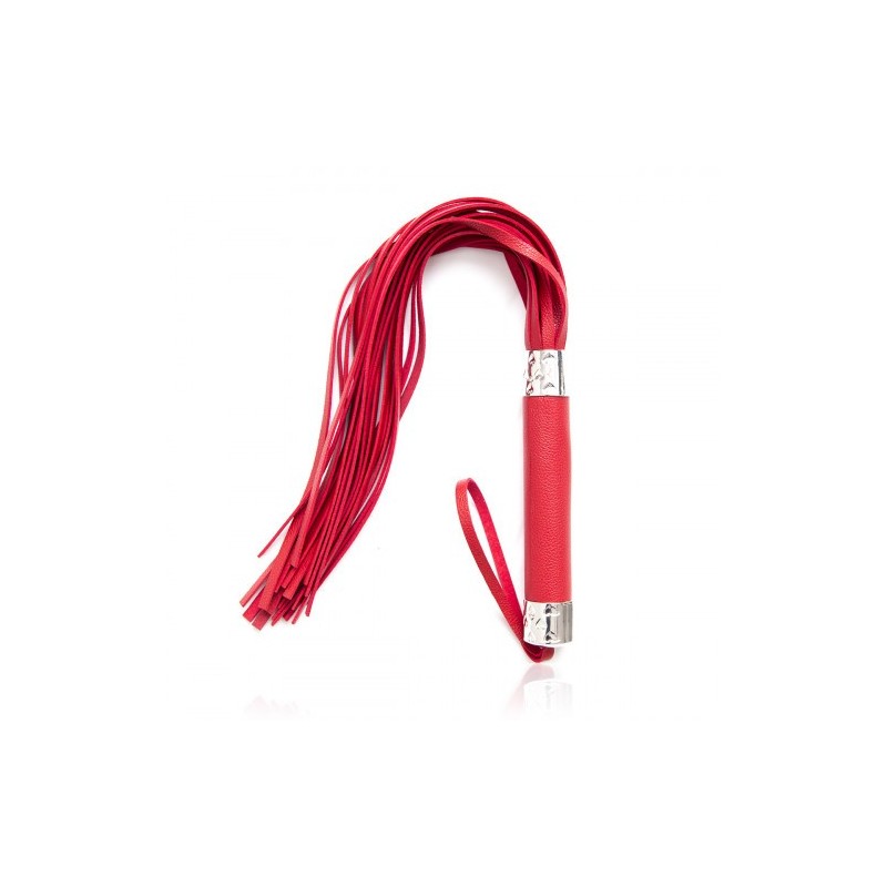 Δερμάτινο ΚΟΚΚΙΝΟ μαστίγιο αλογοουρά 23 λουριά Naughty Toys 42 εκ