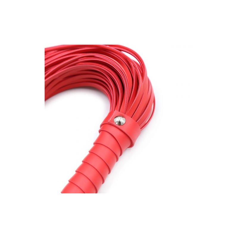 Δερμάτινο ΚΟΚΚΙΝΟ μαστίγιο αλογοουρά με 80 λουριά Naughty Toys 42 εκ