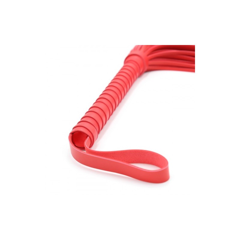 Δερμάτινο ΚΟΚΚΙΝΟ μαστίγιο αλογοουρά με 80 λουριά Naughty Toys 42 εκ