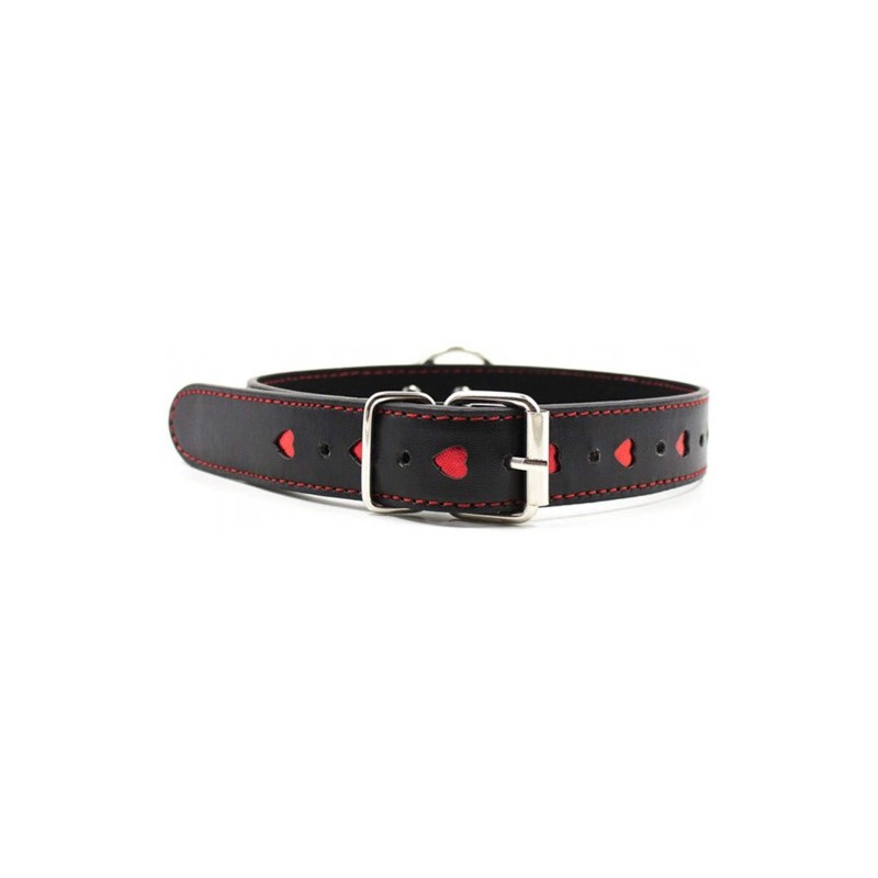 Leather Neck Collar with Metal Leash Chain