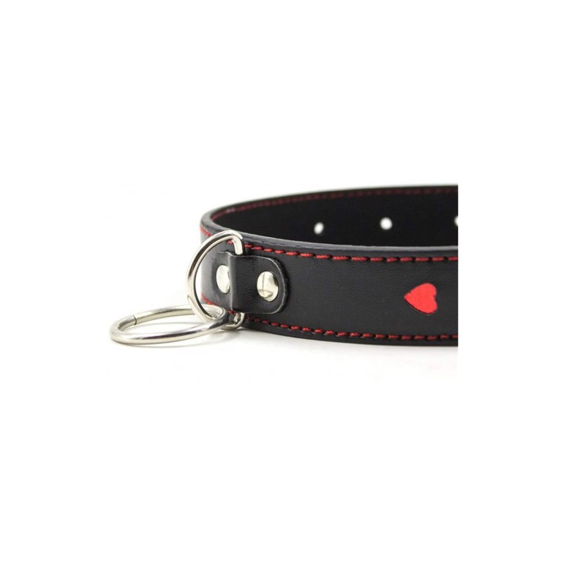 Leather Neck Collar with Metal Leash Chain