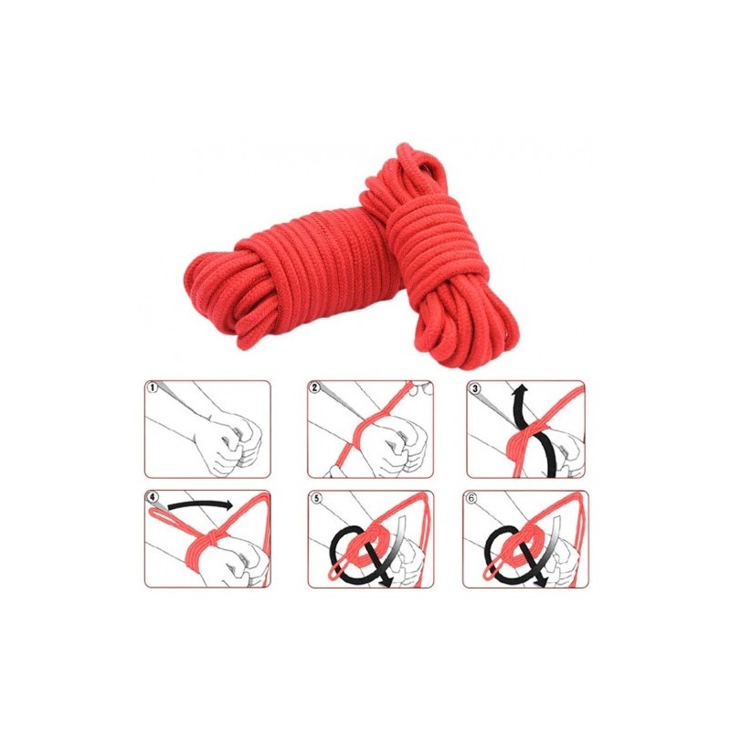 ΚΟΚΚΙΝΟ Βαμβακερό BDSM Σχοινί 10 ΜΕΤΡΑ