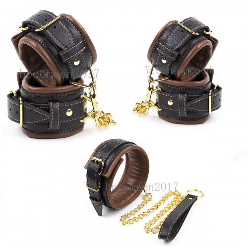 Ασορτί Σετ δεσμά Χεριών Ποδιών Κολάρο λαιμού με λουρί