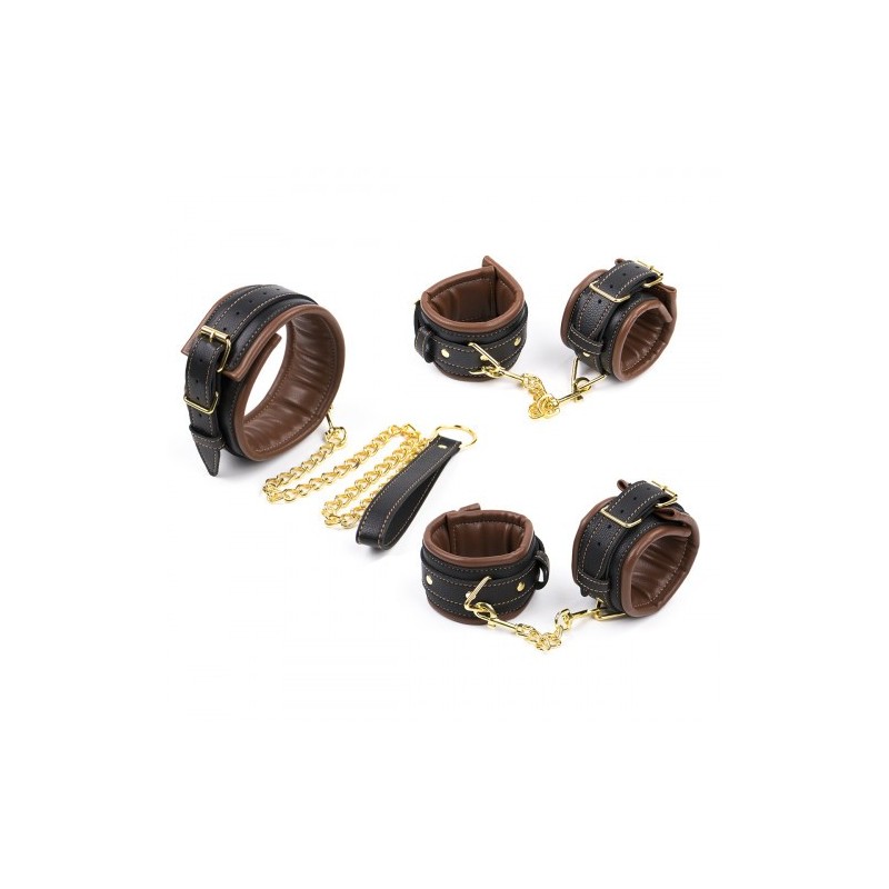 Ασορτί Σετ δεσμά Χεριών Ποδιών Κολάρο λαιμού με λουρί