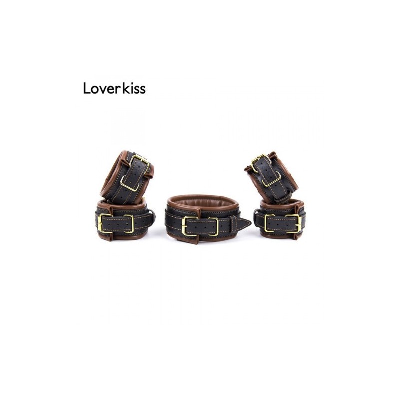 Ασορτί Σετ δεσμά Χεριών Ποδιών Κολάρο λαιμού με λουρί