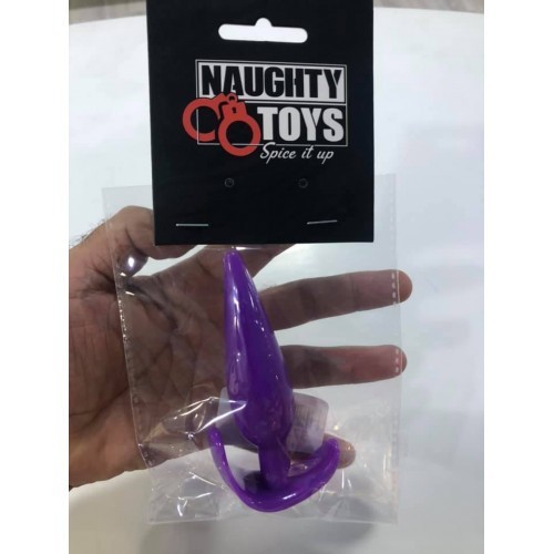 Μικρή μωβ μαλακιά εύκαμπτη πρωκτική σφήνα Naughty Toys 10 εκ