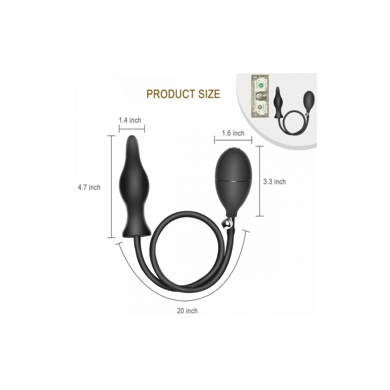 Unisex πρωκτική φουσκωτή μαύρη σφήνα Λάτεξ 11 εκ