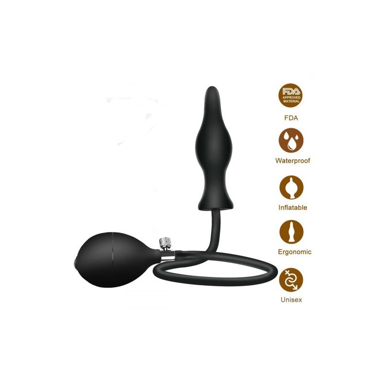 Unisex πρωκτική φουσκωτή μαύρη σφήνα Λάτεξ 11 εκ