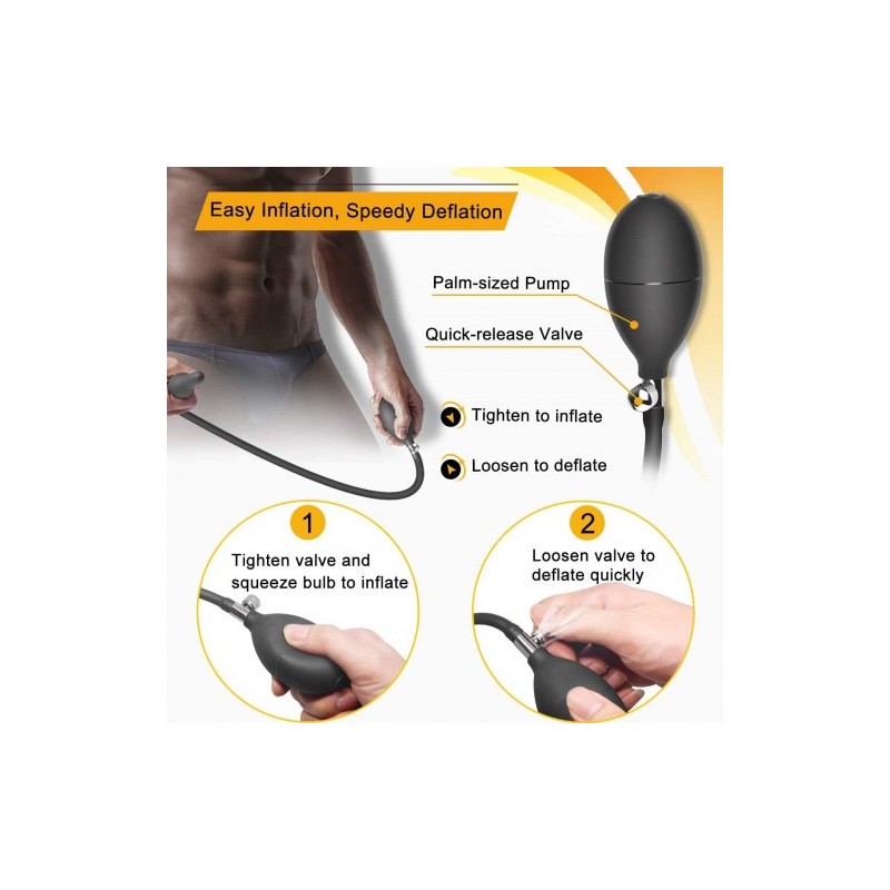 Unisex πρωκτική φουσκωτή μαύρη σφήνα Λάτεξ 11 εκ