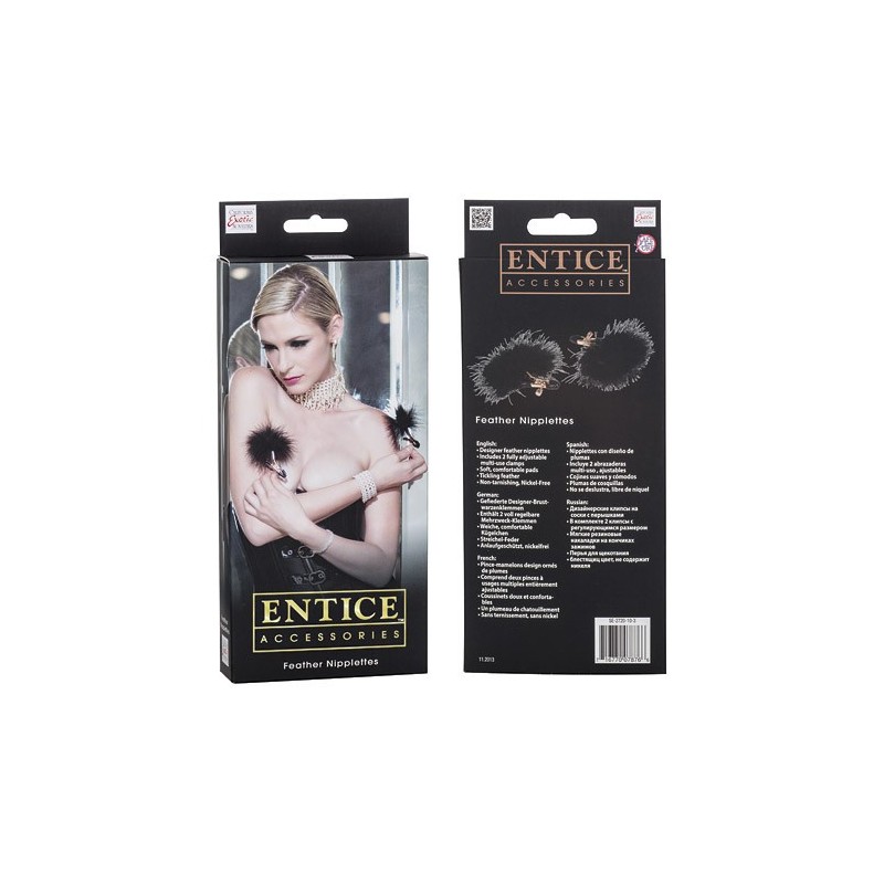 Μαύρα σέξι χνουδωτά κλιπάκια θηλών Entice