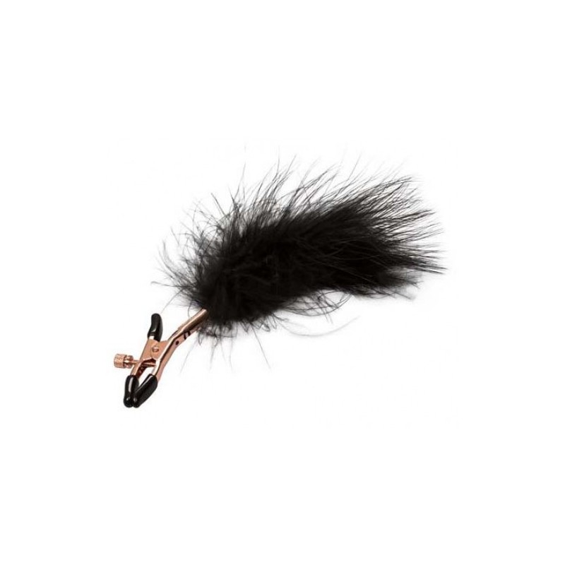 Μαύρα σέξι χνουδωτά κλιπάκια θηλών Entice