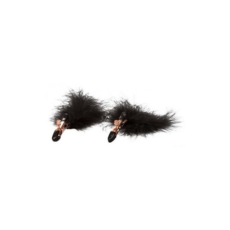 Μαύρα σέξι χνουδωτά κλιπάκια θηλών Entice
