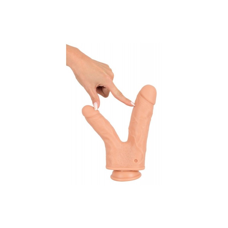 Ρεαλιστικός διπλός δονητής Realistixxx με βεντούζα 22 εκ