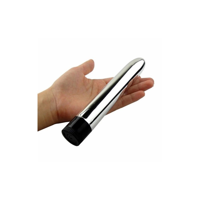 Οργασμικός λεπτός Ασημί δονητής 17 εκ