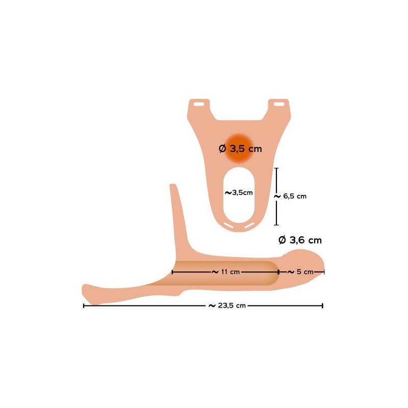 Ανδρικό στραπόν You2Toys με τρύπα στο ντίλντο μανίκι μέτριο 16 εκ