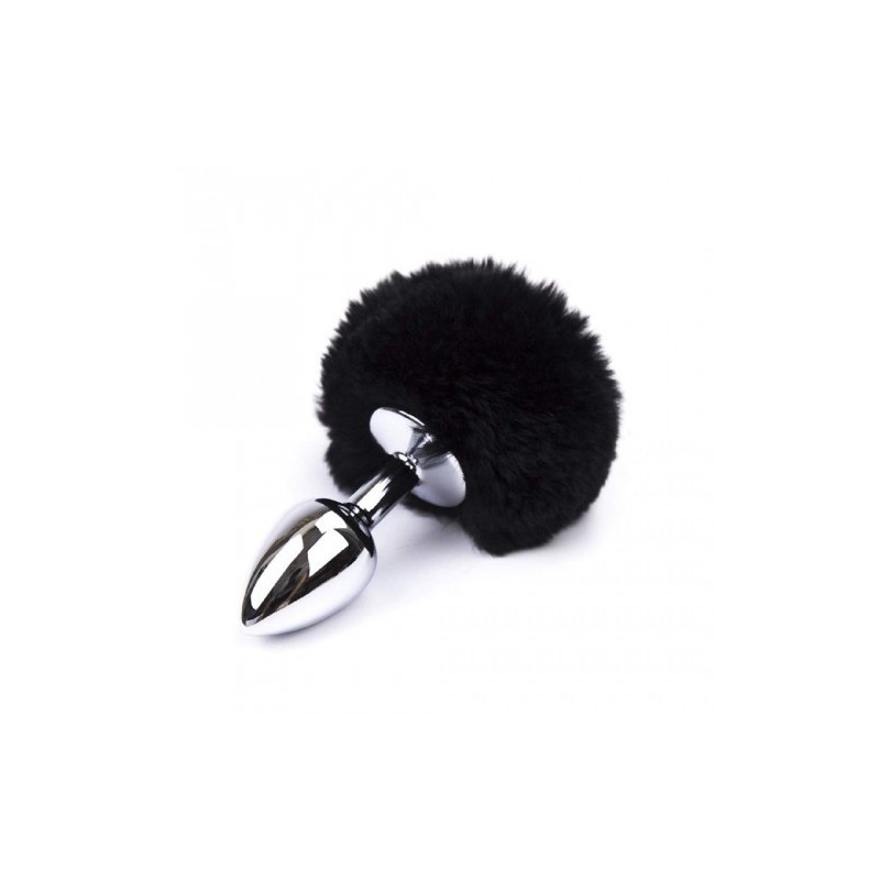 Μικρή πρωκτική σφήνα αλουμινίου μέ συνθετική μαύρη ουρά κουνελάκι