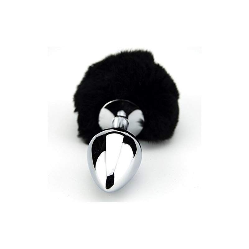 Μικρή πρωκτική σφήνα αλουμινίου μέ συνθετική μαύρη ουρά κουνελάκι
