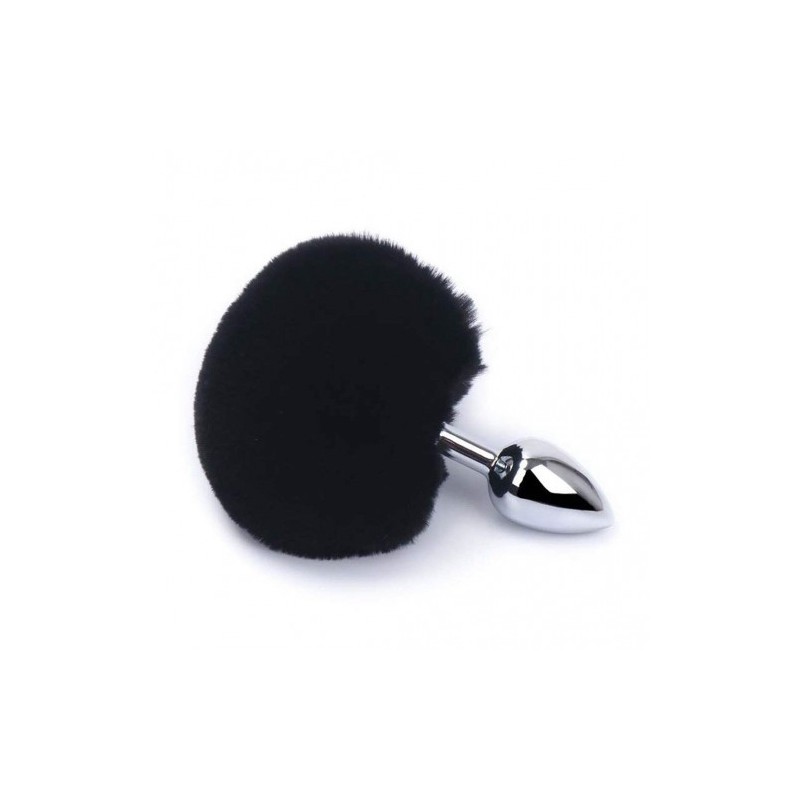 Μικρή πρωκτική σφήνα αλουμινίου μέ συνθετική μαύρη ουρά κουνελάκι