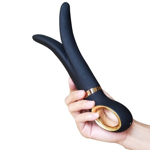 Διακριτικός δονητής Ζευς πολυ-εργαλείο για Ζευγάρια Μαύρο